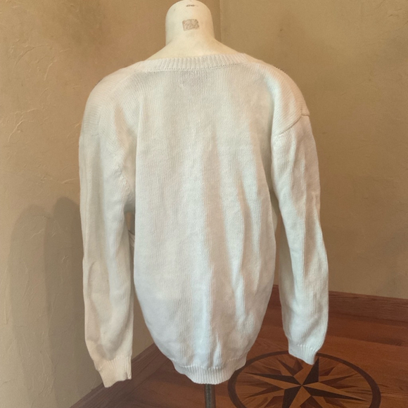 Women's Susan Bristol Cardigan Sweater M White Multi - Picture 12 of 13